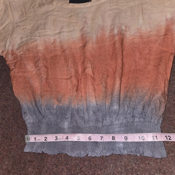 New! Chaser Smock Crop Shirt Ombre Purple Pink Lighy Pink Size XS - Picture 5 of 10